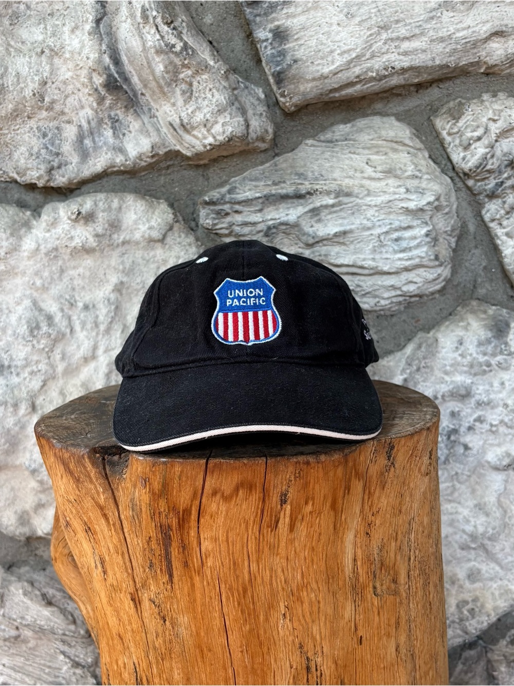 Union Pacific Strap Back Hat Black Embroidered Public Safety Team